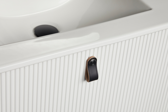 Knopp Läder Svart 2-pack 